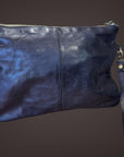 Pochette in pelle lavata design sportivo nero pk4