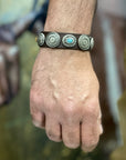 Bracciale con treccia in vero cuoio nero