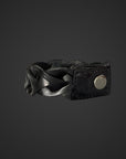Braccialetreccia in vero cuoio nero