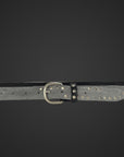 cintura 035mm camoscio in pelle stropicciata e borchiata con procedimento artigianale