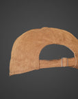 cappello visiera tessuto floccato marrone