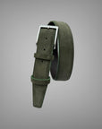 Cintura 035 in Camoscio Pelle con Fibbia Nickel Satinato Antiallergica verde