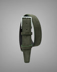 Cintura 035 in Camoscio Pelle con Fibbia Nickel Satinato Antiallergica verde