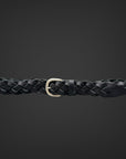 Cintura 035 cuoio intrecciata a mano NERO