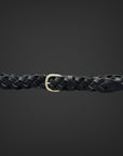 Cintura 035 cuoio intrecciata a mano NERO