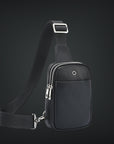 Marsupio monospalla in pelle design elegant nero 23104