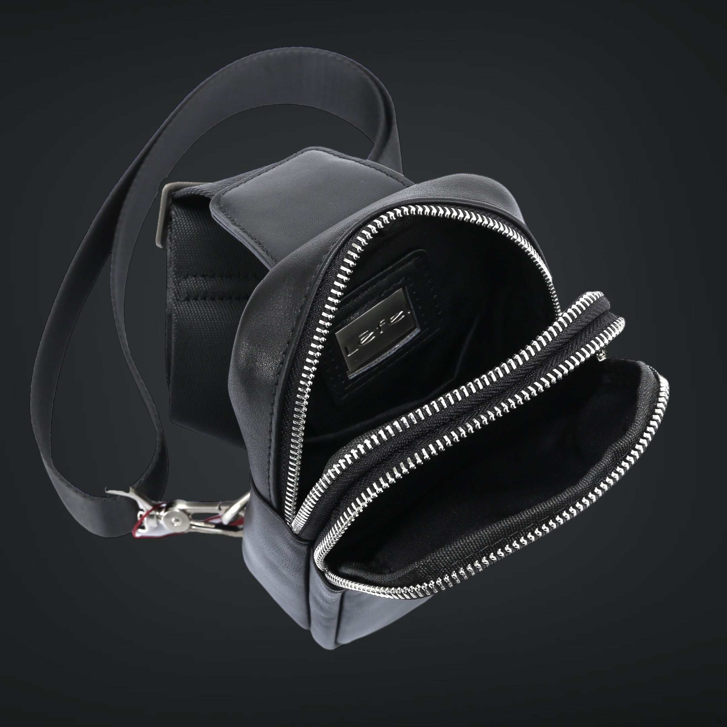 Marsupio ODS:UK In Pelle Nera – Regolabile Da 51 A 100 Cm, Ideale Per Viaggi