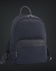 Zaino in pelle + tessuto fibra design elegant nero zn7
