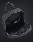 Zaino in pelle + tessuto fibra design elegant nero zn7