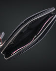 pochette in pelle design elegant nero zn13