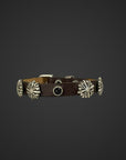 Bracciale con borchie in vero cuoio testa di moro