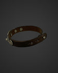 Bracciale con borchie in vero cuoio testa di moro