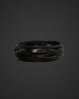 Bracciale con treccia in vero cuoio nero