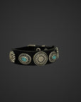 Bracciale con treccia in vero cuoio nero