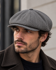 cappello basco in tessuto fantasie peaky blinders spigato grey