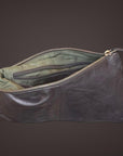 Pochette in pelle lavata design sportivo nero pk4