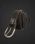 cintura 035mm camoscio in pelle e stropicciata con procedimento artigianale