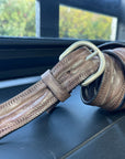 Cintura 035mm lavata e stropicciata con procedimento di ceratura e stampo a graffi