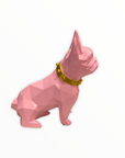 Statua decorativa cane rosa