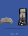 Cappello + bretella con inserti in tessuto  lana