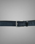 Cintura 035mm camoscio in pelle  verde militare  con inserti in cuoio