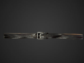 cintura 035  fibbia argento scuro stropicciata con ceratura  a caldo