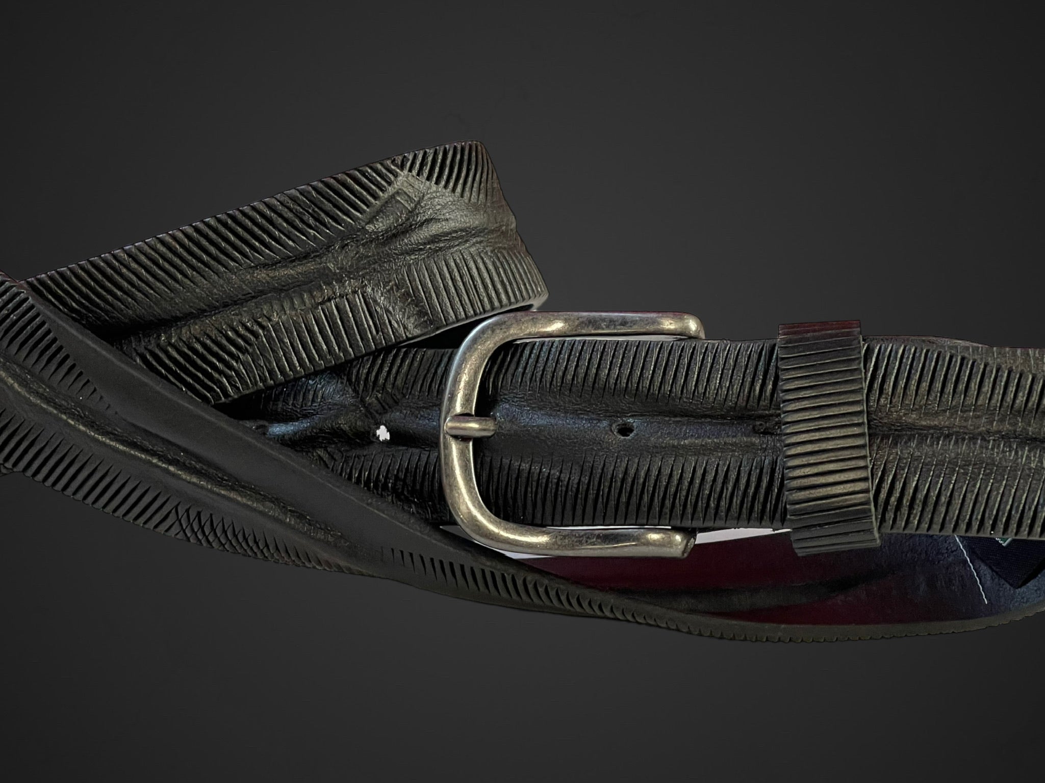 Cintura 035mm lavata e stropicciata a mano con aggiunta di stampo