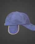 cappello visiera tessuto floccato blu