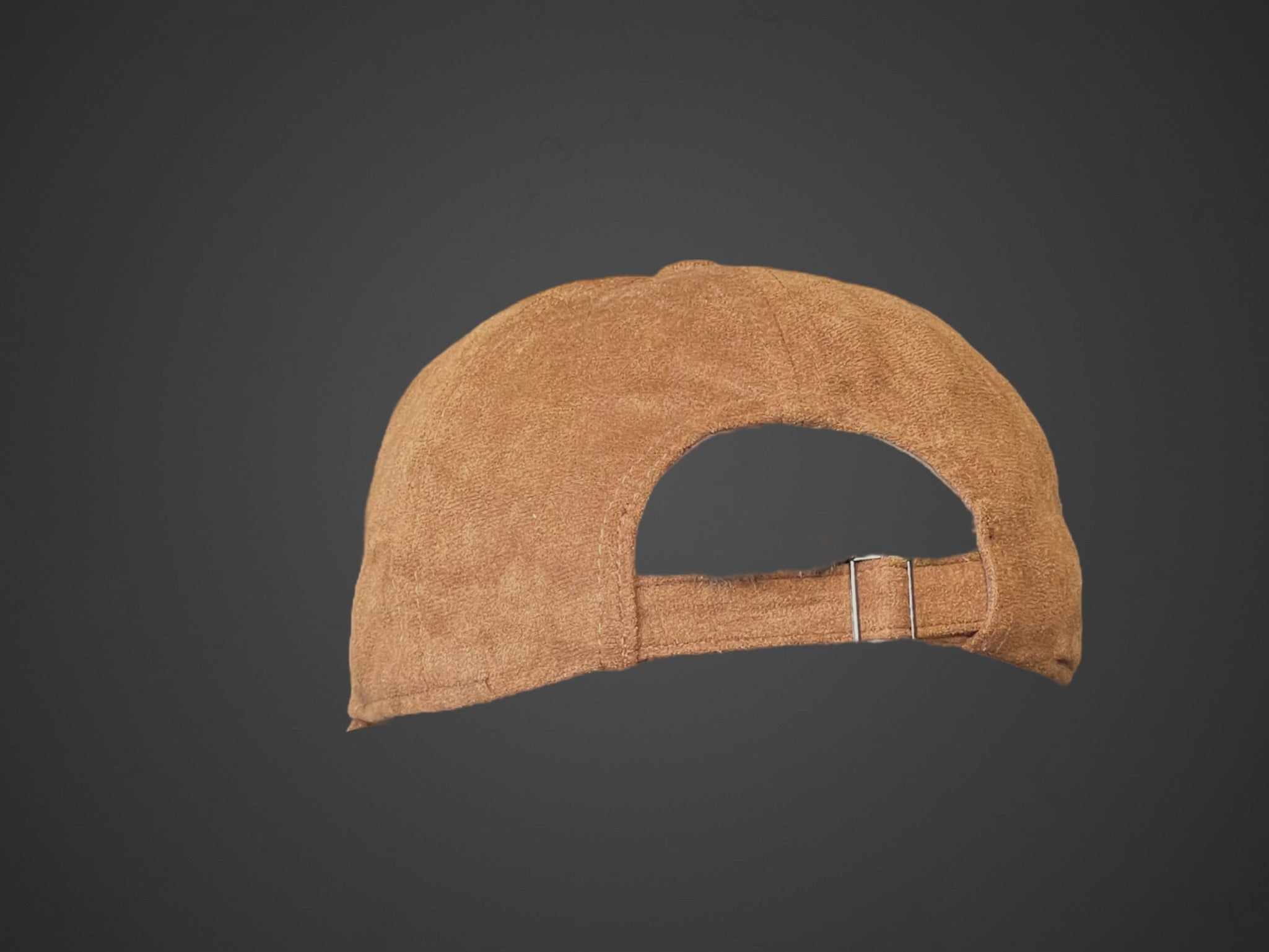 cappello visiera tessuto floccato marrone