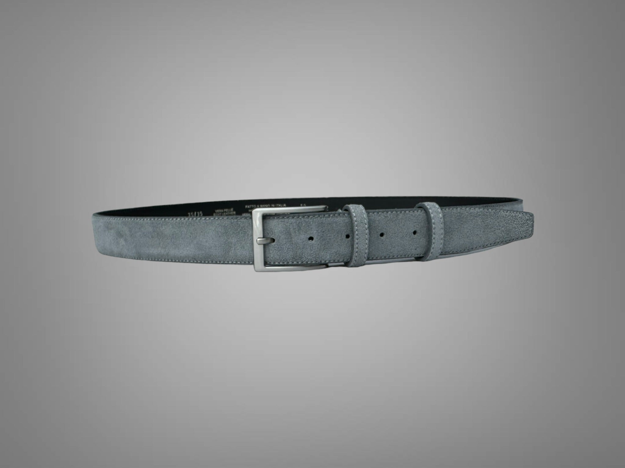 Cintura 035 in Camoscio Pelle con Fibbia Nickel Satinato Antiallergica blu