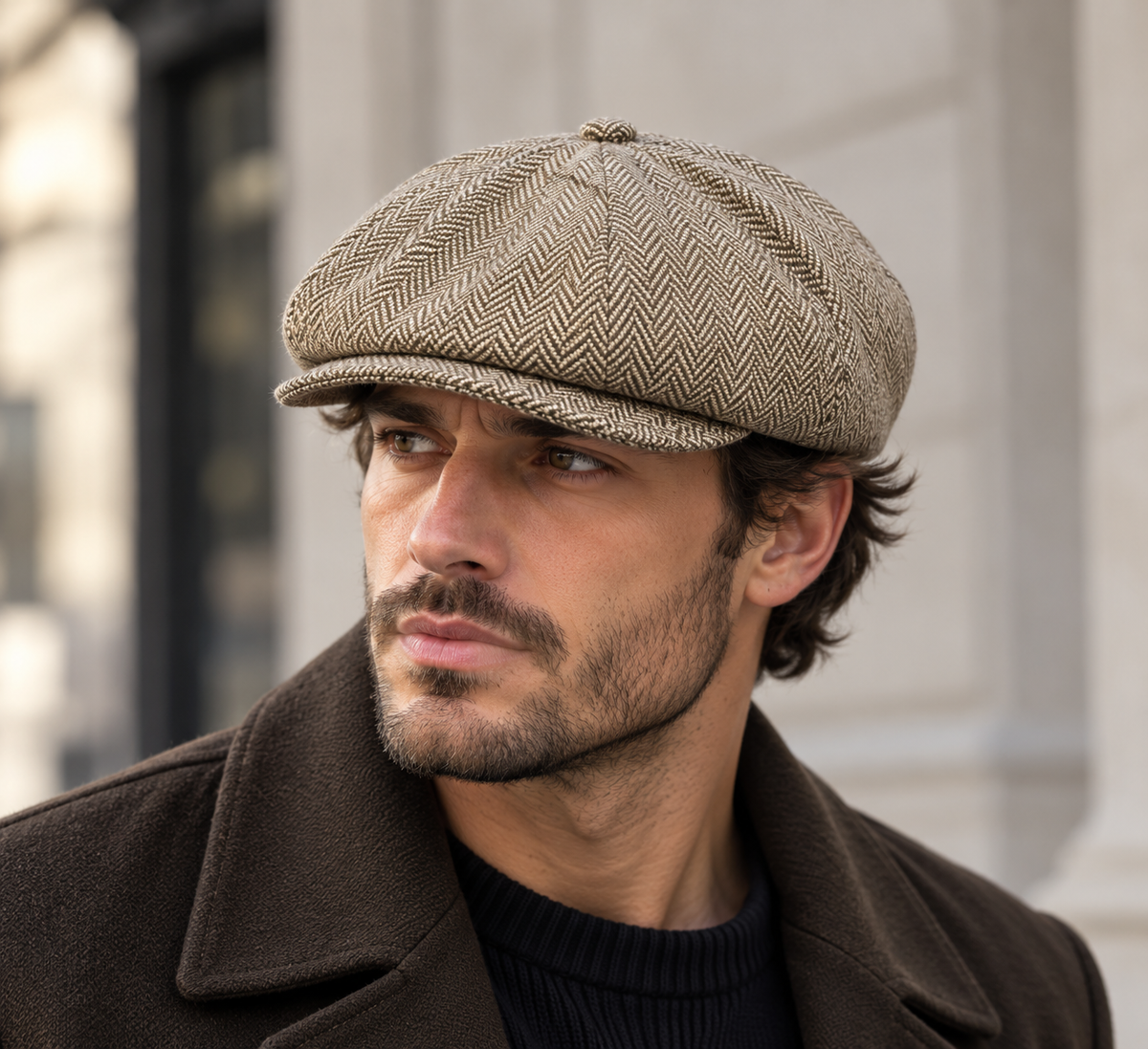 cappello basco in tessuto fantasie  peaky blinders spigato beije