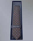 Cravatta Vicoliventi CR26-04 marrone fantasia floreale nella scatola regalo Premium Quality