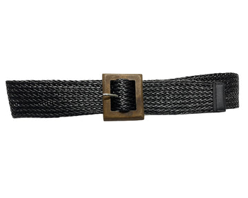 cintura 060mm intrecciata mateirle vimini poliuretano fibbia in legno