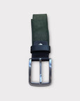 Cintura 035mm camoscio in pelle militare  con inserti in cuoio