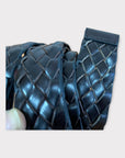 cintura treccia 030mm in Bonded leather con fibbia argento