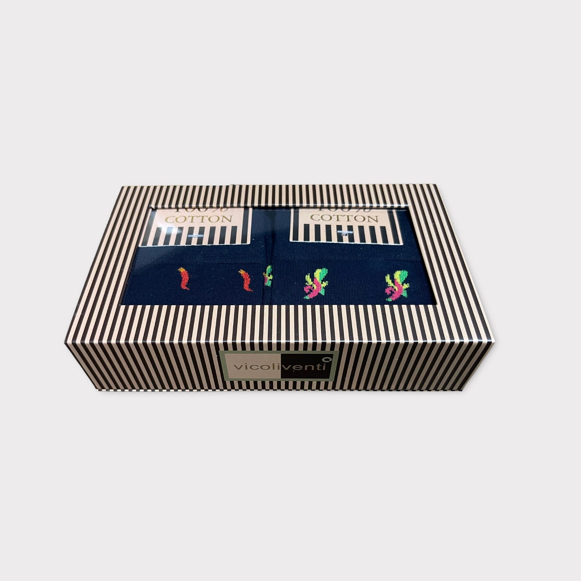 Calzini Triomphe In Cotone A Righe - BIANCO / NERO - Foto 6