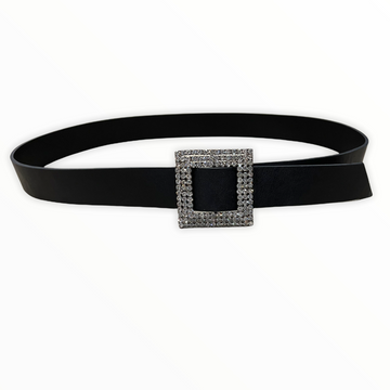 cintura 035mm con fibbia a scaletta con  strass