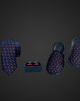kit regalo scaramantico cravatta  gemelli e pantofole